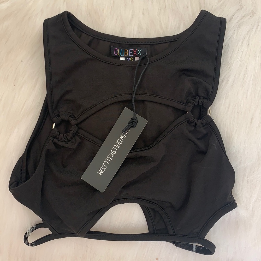 Dolls kill black cut out crop top! Brand new!